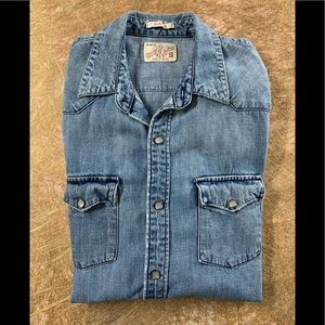 Lucky Brand Denim Button Down Western Shirt